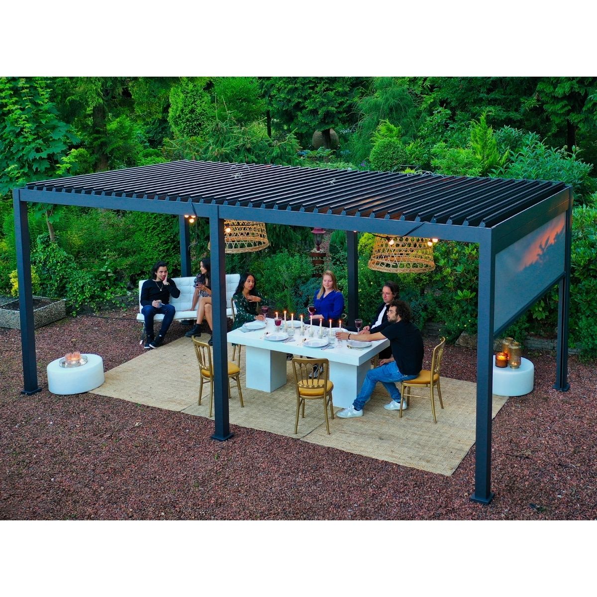 Pergola Bioclimatique Autoportante 3x6m Anthracite - OMBREA